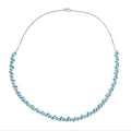 D'Joy Premium Cambodian Blue Zircon and Moissanite 24.90 ctw Whispers in Blue Necklace in Rhodium Over Sterling Silver 18 Inches - Sticky add to cart bar