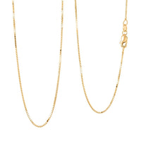 18K Yellow Gold Box Chain Necklace 20 Inches 3.6 Grams