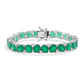 EverTrue Green Onyx and White Zircon 29.85 ctw Bracelet in Platinum Bon (7.25 In) - Sticky add to cart bar