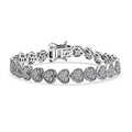 Luxuriant Lab Grown Diamond G-H SI 4.00 ctw Heartstrings Bracelet in Rhodium Over Sterling Silver (7.25 In) - Sticky add to cart bar