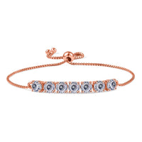 D'Joy Moissanite (Rnd 5mm) Bolo Bracelet in 18K Vermeil RG Over Sterling Silver 3.35 ctw