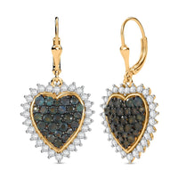 D'Joy Narsipatnam Alexandrite and White Zircon 3.60 ctw Eternal Love Earrings in 18K Vermeil Yellow Gold Over Sterling Silver