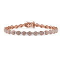 D'Joy Natural Pink and White Diamond 2.68 ctw Berries on Vines Bracelet in 18K Vermeil Rose Gold Over Sterling Silver (7.25 In) - Sticky add to cart bar