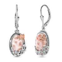 D’Joy Premium Natrolite and Natural Champagne Zircon 8.20 ctw Earrings in 18K Vermeil YG and Rhodium Over Sterling Silver