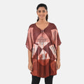 Purple Rayon Crepe Tie Dye Block Print Kaftan with Necktie - One Size Fits Most - Sticky add to cart bar