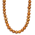 Golden Dyed Pearl Necklace in Stainless Steel 18 Inches - Sticky add to cart bar