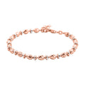 Italian 14K RG Over Sterling Silver Moon-cut Beaded Chain Bracelet (7.00 In) (6.02 Grams) - Sticky add to cart bar