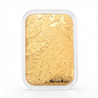24K Yellow Gold Peacock Embossed Sheet 10mg