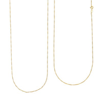 14K Yellow Gold Over Sterling Silver Singapore Necklace 24 Inches 2.30 Grams