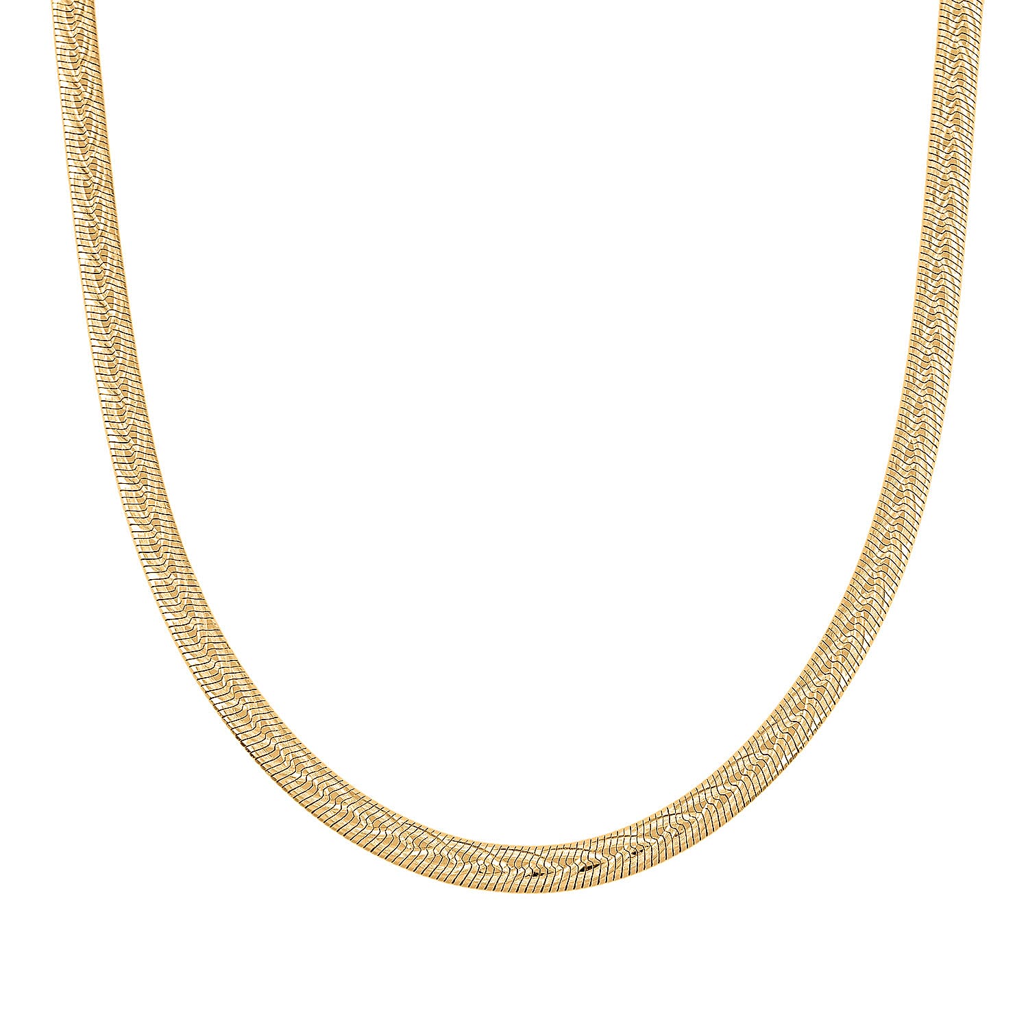 Italian Herringbone Chain Necklace in 14K Yellow Gold Over Sterling Silver 12.59 Grams 18 Inches
