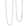 Italian Rope Chain Necklace in Rhodium Over Sterling Silver 8.69 Grams 20 Inches - Sticky add to cart bar