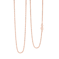 Italian Diamond-cut Rock Chain Necklace in 14K Rose Gold Over Sterling Silver 4.37 Grams 30 Inches