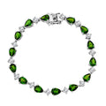 D'Joy Chrome Diopside, Moissanite Bracelet in Rhodium Over Sterling Silver (6.50 In) 10.80 ctw - Sticky add to cart bar