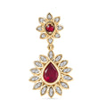 D'Joy African Ruby and White Zircon 2.30 ctw Pendant Without Chain in 18K YG Over Sterling Silver - Sticky add to cart bar