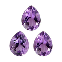Bolivian Amethyst Set of 3 (Pear 5x4 mm) 0.86 ctw Loose Gemstone