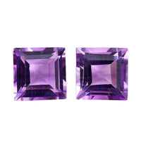 Bolivian Amethyst Set of 2 (Sqr 5 mm) 1.13 ctw Loose Gemstone