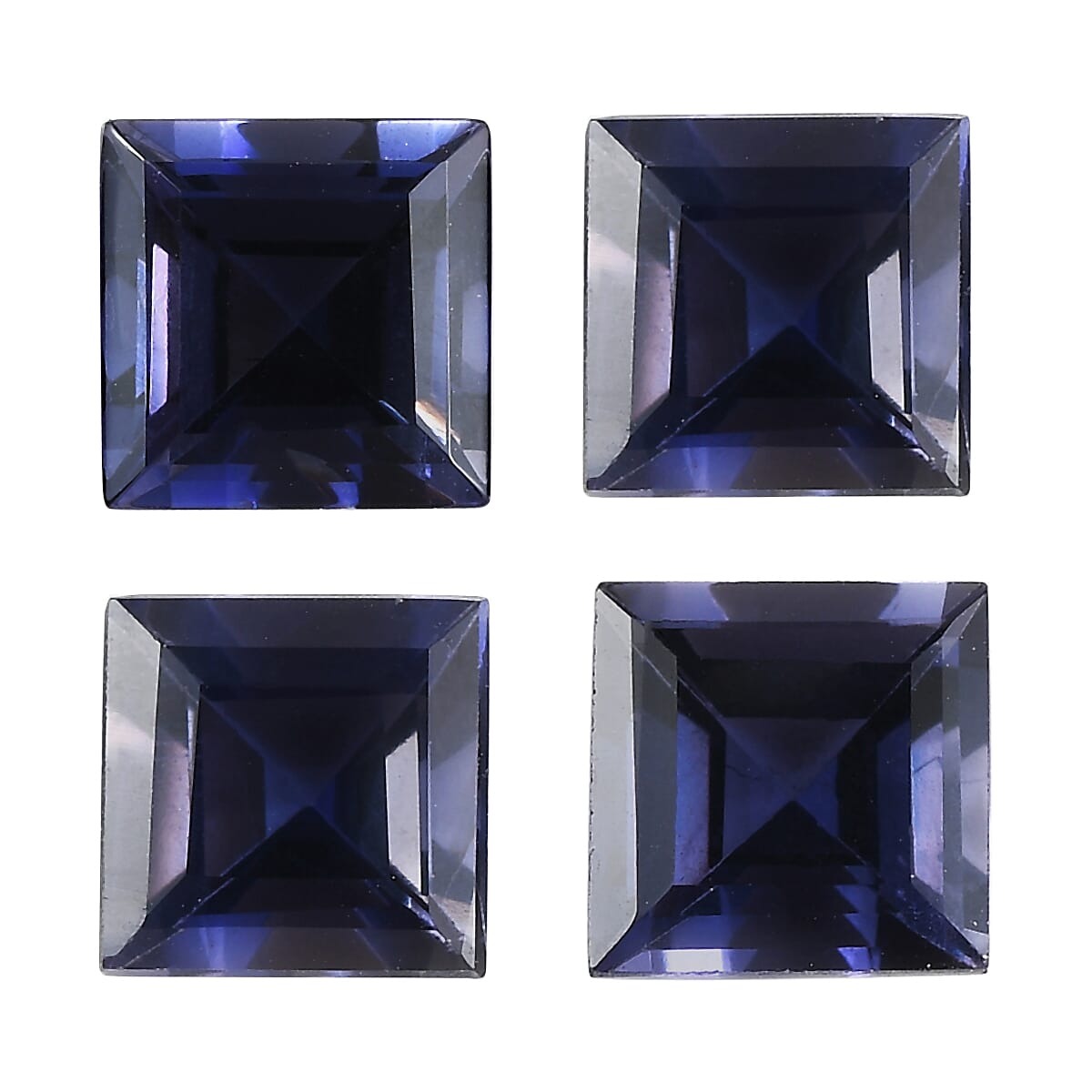 AA Catalina Iolite Set of 4 (Sqr 5 mm) 2.08 ctw Loose Gemstone