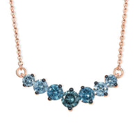 Luxuriant Lab Grown Blue Diamond (IR) VS 1.00 ctw Necklace in 18K Vermeil Rose Gold Over Sterling Silver 20 Inches