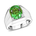 EverTrue Chartreuse Quartz 5.25 ctw Mens Ring in Platinum Bond (Size 10.0) - Sticky add to cart bar