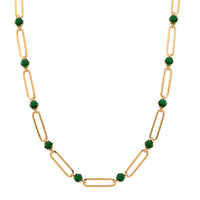 Ruby Color Austrian Crystal Necklace (20-22 Inches) in Goldtone