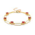 Ruby Color Austrian Crystal Bracelet in Goldtone (7.5-9.5In) - Sticky add to cart bar