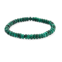 African Malachite 90.00 ctw Roundel Stretch Bracelet