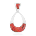 Santa Fe Style Red Coral 9.00 ctw Pendant in Sterling Silver - Sticky add to cart bar