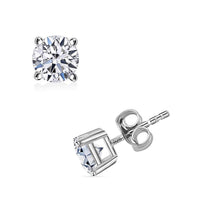 Luxuriant Lab Grown Diamond E-F VS 0.50 ctw Solitaire Stud Earrings in 18K Vermeil Rose Gold Over Sterling Silver