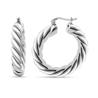 D'Joy Twisted Hoop Earrings in Sterling Silver 6 Grams