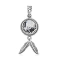 D’joy Artisan Crafted White Buffalo 4.30 ctw Feather Pendant without Chain in Sterling Silver - Sticky add to cart bar