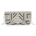 La Marey Silver Bead Work Sling Bag with Magnet Button (9.25"x5") - Sticky add to cart bar