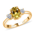 AAA Brazilian Heliodor and G-H SI Luxuriant Lab Grown Diamond 1.35 ctw Ring in 18K Vermeil Yellow Gold Over Sterling Silver (Size 10.0) - Sticky add to cart bar