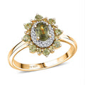 D'Joy Ambanja Demantoid Garnet and Multi Gemstone 1.25 ctw Ring in 18K Vermeil Yellow Gold Over Sterling Silver (Size  10.0) - Sticky add to cart bar