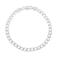 Italian Flat Cuban Chain Bracelet in Sterling Silver (7.00 In) 5.6 Grams