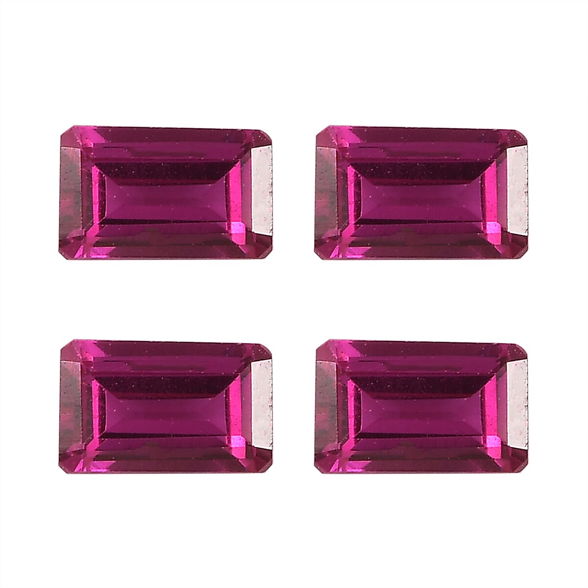 Set of 4 Premium Lab Created Ruby (Oct 5x3 mm) 1.56 ctw Loose Gemstone