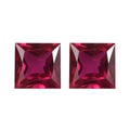 Set of 2 Lab Created Ruby (Sqr 6 mm) 2.91 ctw Loose Gemstone - Sticky add to cart bar