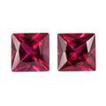 Set of 2 Lab Created Ruby (Sqr 7 mm) 3.35 ctw Loose Gemstone - Sticky add to cart bar
