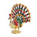 Livmore Multi Color Crystal, Enameled Peacock Trinket Box in Goldtone - Sticky add to cart bar