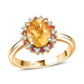 D'Joy Premium Brazilian Heliodor and Multi Gemstone 2.00 ctw Sun-Kissed Bloom Ring in 18K Vermeil Yellow Gold Over Sterling Silver (Size 10.0) - Sticky add to cart bar