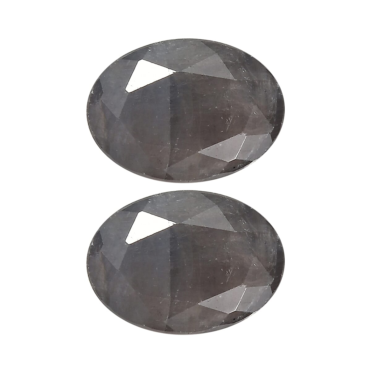 Set of 2 Silver Sapphire (Oval 7x5 mm) 1.86 ctw Loose Gemstone