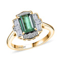 Certified & Appraised 10K Yellow Gold AAA Santa Rosa Tourmaline, Luxuriant Lab Grown Diamond (G-H, SI) Ring (Size 10.0) 1.80 ctw - Sticky add to cart bar