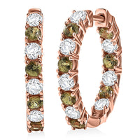 D'Joy Ambanja Demantoid Garnet 3.65 ctw Hoop Earrings in 18K Vermeil Rose Gold Over Sterling Silver