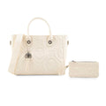 Valentino Orlandi White Vegan Leather Quilted Tote with Removable Shoulder Strap - Sticky add to cart bar