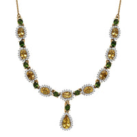 D'Joy AAA Brazilian Heliodor and Multi Gemstone 7.60 ctw Twilight Majesty Necklace in 18K Vermeil Yellow Gold Over Sterling Silver 18 Inches
