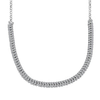 D'Joy Diamond 3.00 ctw Frozen Leaf Necklace in Rhodium Over Sterling Silver 18-20 Inches