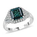 Certified & Appraised Rhapsody AAAA Monte Belo Indicolite, Paraiba Tourmaline and E-F VS Diamond 2.76 ctw Ring in 950 Platinum (Size 11.5) 6.75 Grams - Sticky add to cart bar