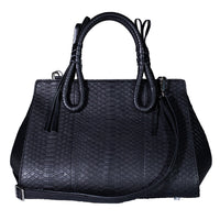 Grand Pelle Natural Genuine Python Leather Tote Bag (12.99"x9.4"x6.29")
