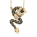 GP Trionfo Collection Green and White Diamond 0.70 ctw Dragon Necklace in 18K Vermeil Yellow Gold Over Sterling Silver (18-20 Inches) - Sticky add to cart bar