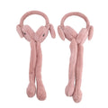 Tamsy Set of 2 Plain Pink and Animal Face Earmuff with Moving Jumping Rabbit Ears - Sticky add to cart bar