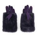Tamsy Dark Purple Faux Fur Gloves with Screen Touch Function - Sticky add to cart bar